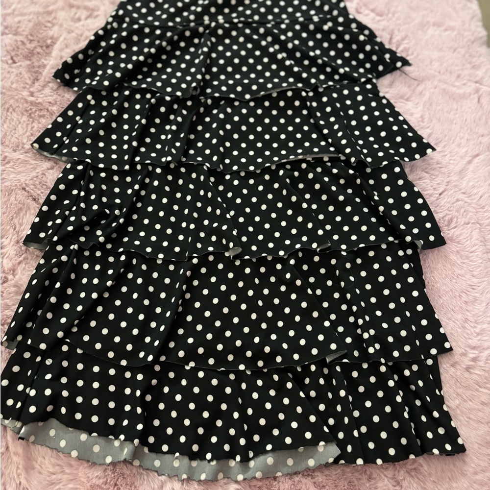 Black and White Tiered Maxi Skirt for Cocktail